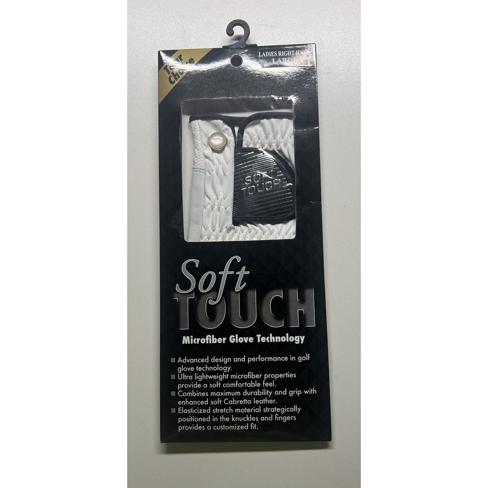 Soft Touch Womens Golf Glove  Right Hand Microfiber‎ Grip Large White